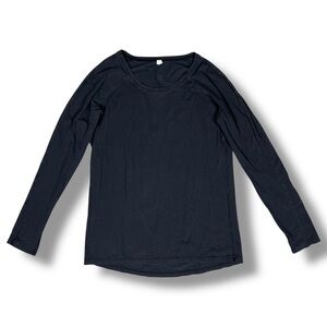 Lululemon Long Sleeve Black Shirt Athletic Running Workout Sz 2